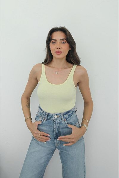 Havoş Light Yellow Hollow Neck Undershirt