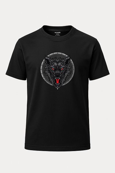 nirvoda Tricou unisex cu imprimeu Wolf Crew Deck Predator Furious
