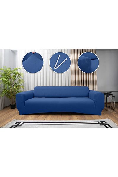 TUCHMALL Set canapea și canapea flexibil albastru petrol - husă canapea extensibilă cu elastic 3 3 1 1 Maxi