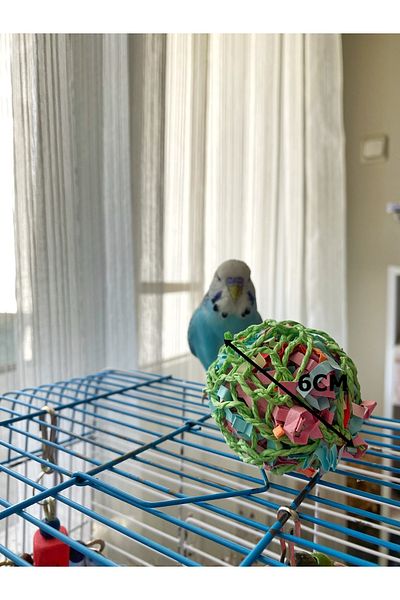 Ciko Kafes Colorful Braided Paper Ball Toy for Birds - 1 Piece