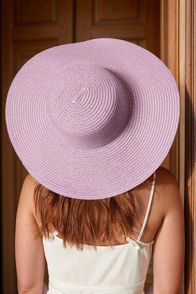bacc Lilac Wide Straw Hat Bcnsv-2514232