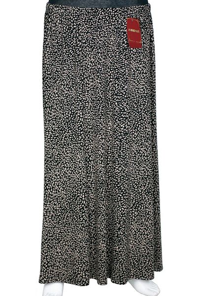 HESNA Women's Ecem Battal Size 8 Piece Elastic Black Skirt