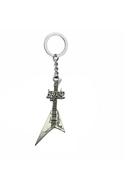 Herşey Nota Lamb of God Themed Electric Guitar Keychain – Metal Groove & Heavy Metal Accessory