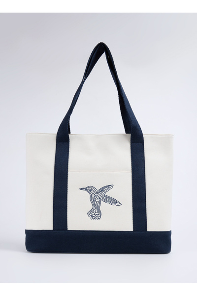 Fabrika Lacivert Kadın Plaj Çantası ANAIS