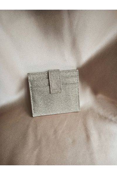 Gül Karatekin Women's Gold Snap Closure Glitter Card Holder (Non-Shedding)