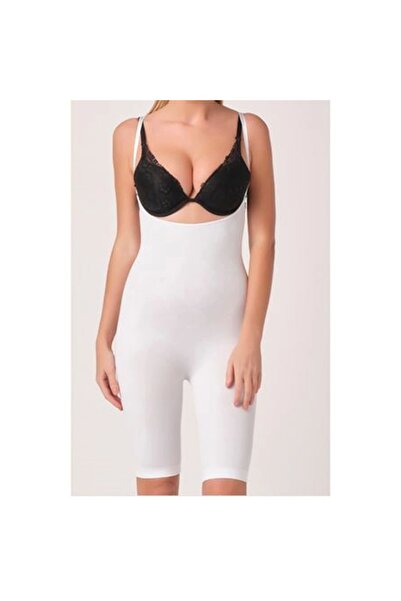 Narnuga MİRAXX مشد طويل بدون خياطة للنساء باللون الأبيض - 751