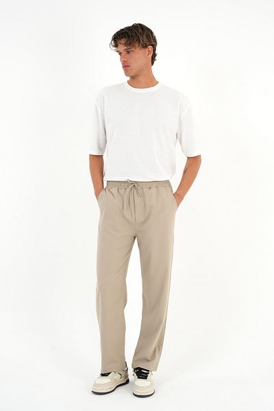 Redline Anchor Men's Comfortable Elastic Waist Fabric Trousers