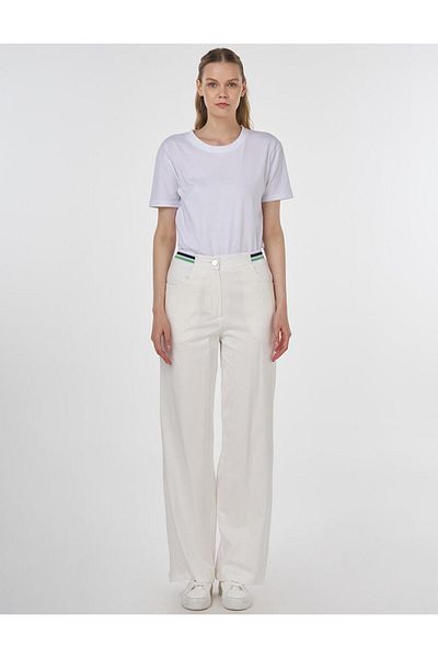 KYR Çima Stitched High Waist Trousers Optical White