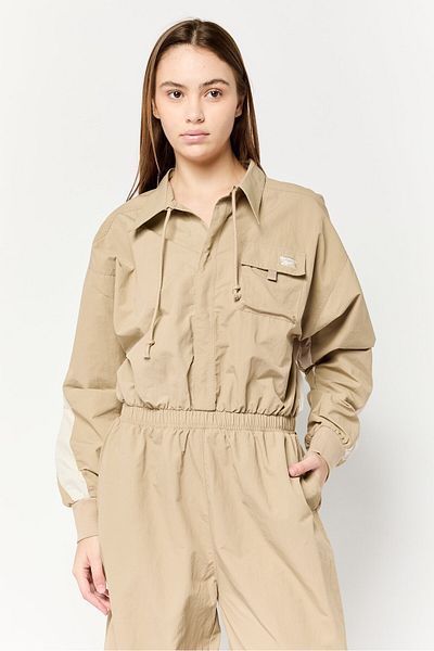 Reebok Women Sportswear Fit Long Sleeve Training Playsuits, Dark Tan