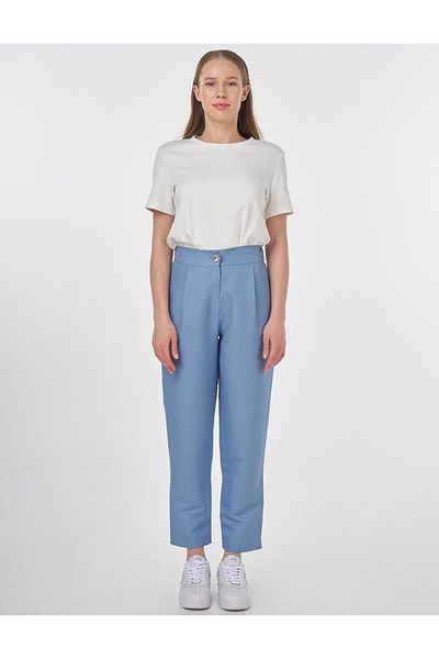 Kayra Pleated Fabric Trousers Airman Blue