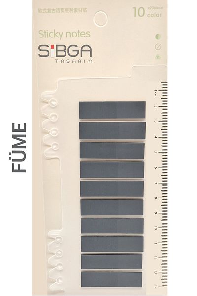 sibga tasarım Transparent Dark Gray Smoke Color Post-It Sticker Note Paper Book Mark Bookmark
