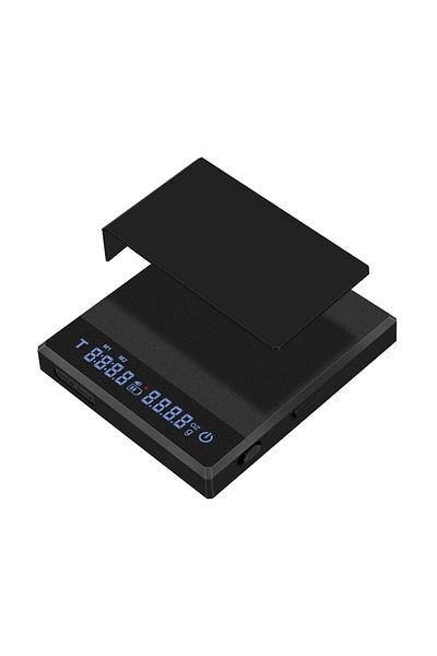 LEBLOU Cantar Digital Multifunctional Cafea si Bucatarie: Precizie 0.1g, Gama 0.3-2000g, Reincarcabil Negru
