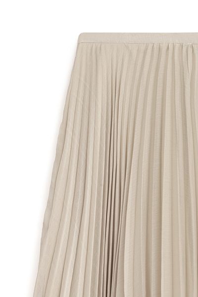 praye Stone Colored Ruffle Detailed Pleated Skirt