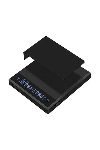LEBLOU Cantar Digital Multifunctional Cafea si Bucatarie: Precizie 0.1g, Gama 0.3-2000g, Reincarcabil Negru
