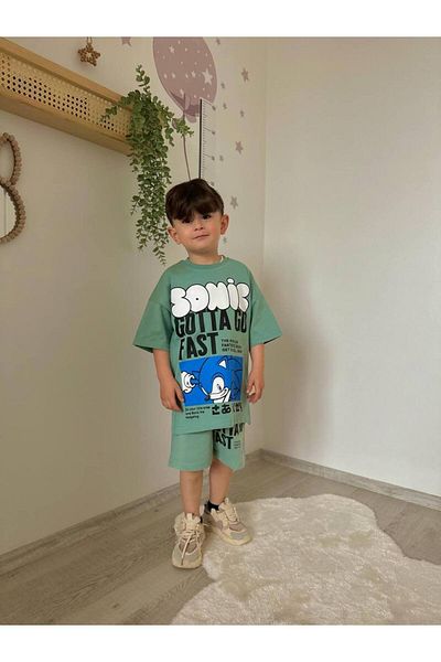 jeliboomkidswear Boy's Character Printed Shorts Summer Bottom Top 2-Piece Set