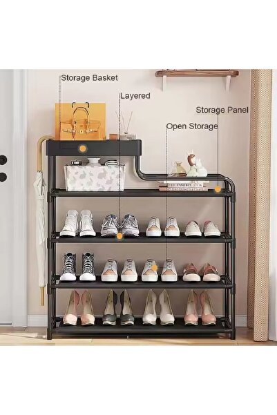 rexa Hot Selling Layers 80cm Metal Multifunctional Shoes Storage Shelf Racks