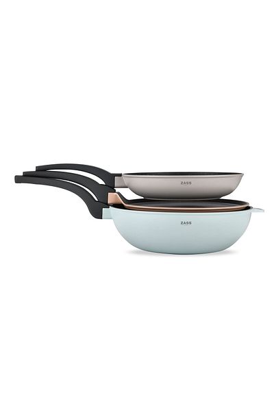 Zass Set of 3 non-stick pressure-cast aluminum pans Zass Gourmet ZG-ACS 03 Pastel