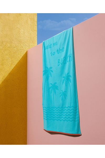 Madame Coco Fourne 100% Cotton Beach Towel - Turquoise - 70X150 cm