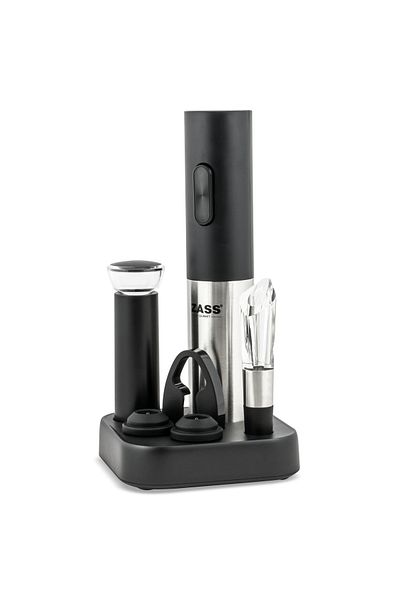 Zass Gourmet Zews 02 Electric Wine Opener Set, Black