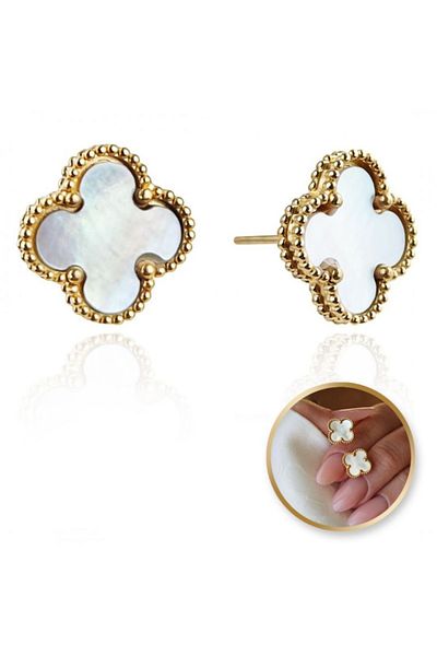 ECARLA Stainless steel earrings, 14K gold plated, with stud, Ecarla, KST3370
