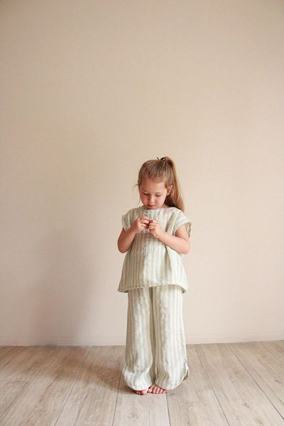 Oh La La Koala For Little Ones Green Striped Back Detailed Muslin Suit