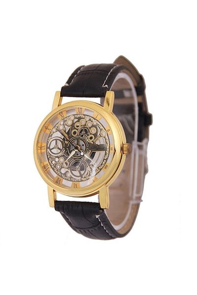 QUARTZ Geneva Platinum - Elegant Women's Watch, LRTM 6s, Black