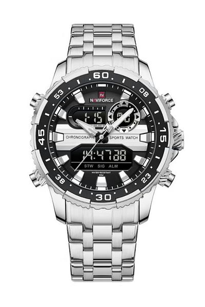 Naviforce Men's Luxury Fashion Quartz Watches LCD Display Digital 3ATM Waterproof Watch
