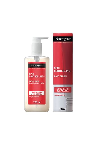 Neutrogena Spot Controlling Salicylic Acid Facial Wash 200 ml + Daily Serum 30 ml