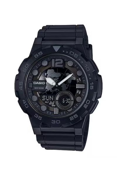 Casio CASIO Men's Analog-Digital Black Dial Watch - AEQ-100W-1B
