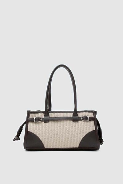 Shule Bags Geantă Baguette Maison Wicker Cremă