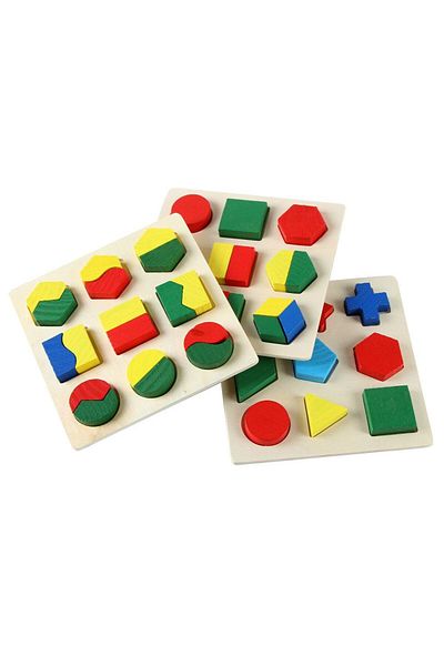 rexa Toulias Geometrical Shape Building Blocks – Educational Wooden Construction Toy – STEM Learning Set