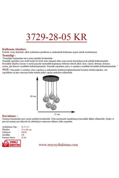 Eray Aydınlatma ERY 3729-28-05 5 li Krom Sarkıt Avize