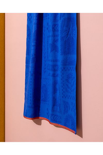 Madame Coco Mai prosop de plajă 100% bumbac - albastru - 70x150 cm