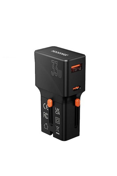 MOOGMAX 33W Universal Compact Travel Plug - Multi-Port Adapter with Fast Charging