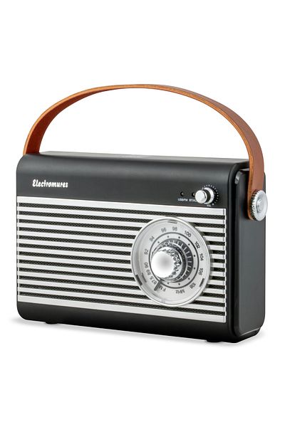 Electromures Retro radio with Bluetooth speaker Electromures EM 1007, 5V, 1500 mAh, Autonomy 6 h, Black