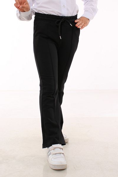 MORE KIDS Pantaloni de sport pentru fete, cu talie elastică, cu talie înaltă