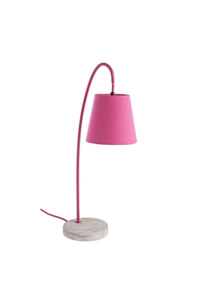 Bizzotto Metal Lamp with Pink Textile Lampshade Parabola 30x15x54 cm