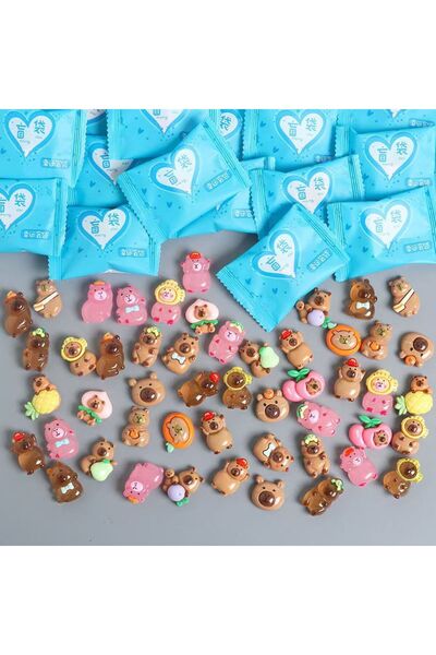 HEDİYE FİKRİ 5'li Kapibara Capybara Figür Seti – Sevimli Reçine Minyatür Sürp...