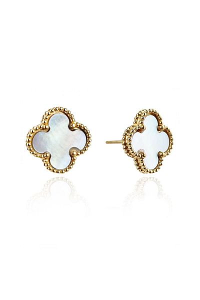 ECARLA Stainless steel earrings, 14K gold plated, with stud, Ecarla, KST3370