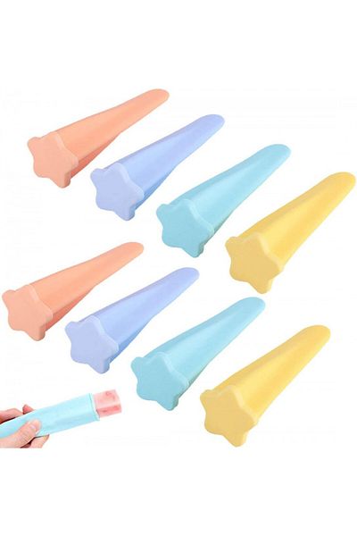Tomicy Set of 8 Tomicy ice cream molds, silicone, multicolor, 12.9 x 3.7 cm