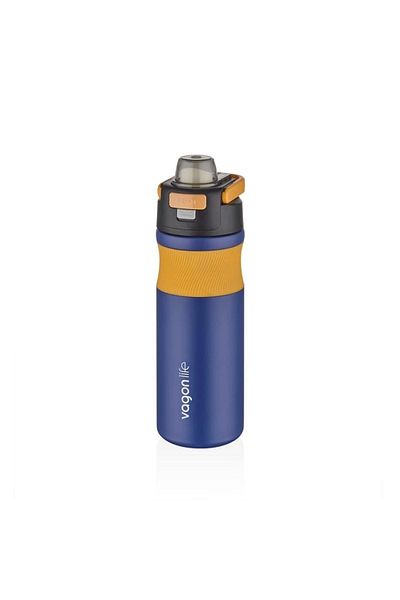 Vagonlife Vagonli̇fe Locked Stainless Steel Use Bottle With/Without Pipe 033 580ml Navy Blue