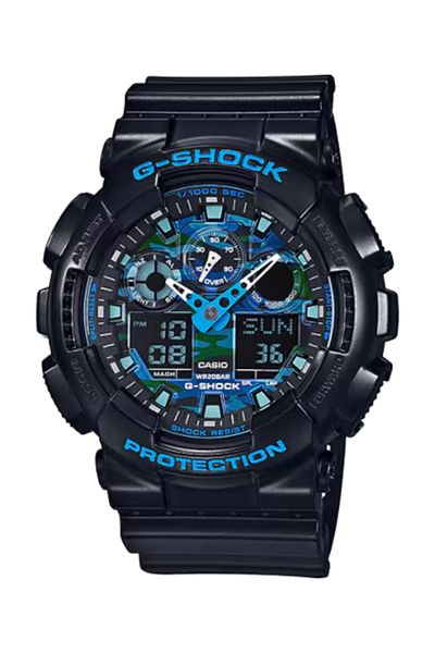 G-SHOCK Men's Analog-Digital Blue Dial Watch - GA-100CB-1A