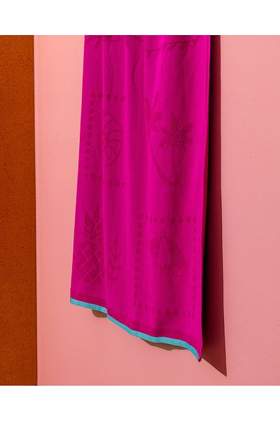 Madame Coco Πετσέτα θαλάσσης Sorle 100% βαμβακερή - Φούξια - 70x150 cm