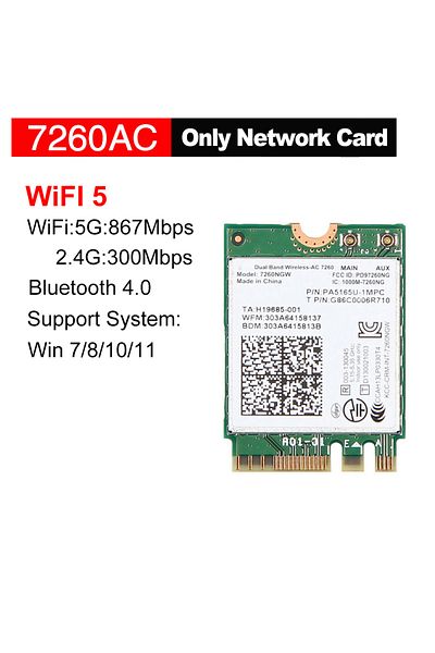 Choice No Antenna 7260ac Bluetooth4.0 Wifi 1200mbps Wireless Network Card Ngff M.2 Wifi Dongle 802.11ac Dua