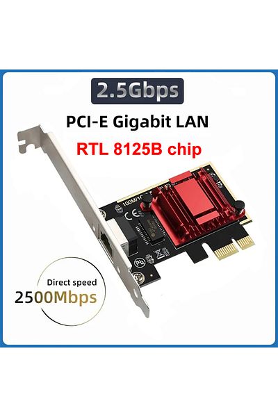Choice 2.5g Rtl8125b Red 2.5g Pice To Rj45 Network Card Rtl8125b Chip 2500mbps Rj45 Pci Express Converter L
