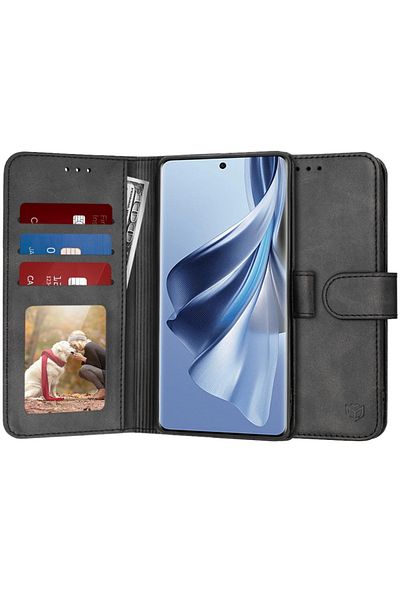 SKYDDAR INNOVATION Case for Oppo Reno10 / Reno10 Pro, Diary Book, book type, with Inner Wallet, Black, sticker set
