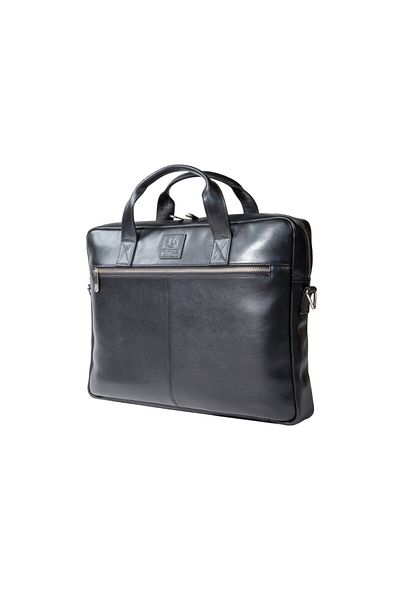 Exacompta Exactive Exacompta 14" leather laptop briefcase 17437E, black