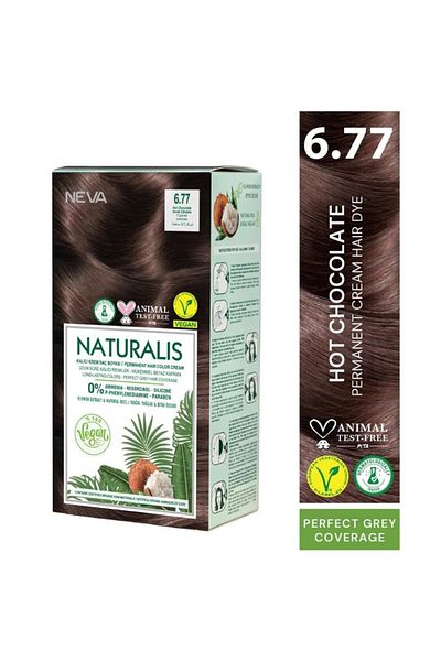Neva Naturalis Permanent Hair Color – Vegan, Ammonia-Free, Long-Lasting, 100% Gray Coverage, Organic