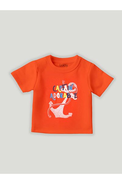 luay Unisex Cotton Red T-Shirt & Short Set: Bold and Comfy Casual Wear for Kids New Born