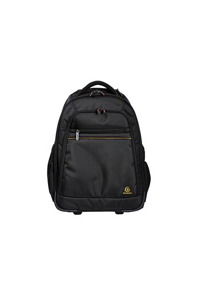 Exacompta 15.6" Exactive Exabusiness Laptop Backpack With Wheels And Telescopic Handle 18634e, Black